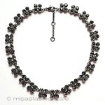 ヴィンテージアクセサリー クリスタル花ネックレス