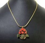 アンティーク 珊瑚コーラルの花かご