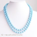 Castlecliff ブルーガラス 豪華２連　ネックレス