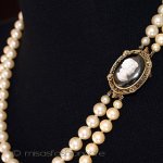 ネックレス兼ブローチ グラスパール・カメオ