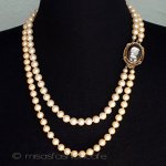 ネックレス兼ブローチ グラスパール・カメオ