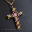 （画像用） イタリア製　モザイク 　花の十字架ネックレス