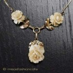 象牙アイボリー12K ローズネックレス