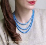 水色ガラス3連ネックレス