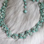 Coro　お花ネックレス ターコイズグリーン