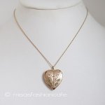 14Kgf ハートロケット アンティークネックレス