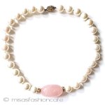 アンティークネックレス パール銀ローズクオーツ