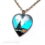 アンティークジュエリー ハート蝶　ネックレス