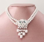 1点ものガラス鳥と花 　ネックレス