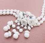 1点ものガラス鳥と花 　ネックレス