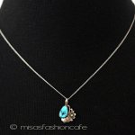 Sterlingシルバー製お花 ターコイズ・ネックレス