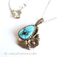 （画像用） Sterlingシルバー製お花 ターコイズ・ネックレス