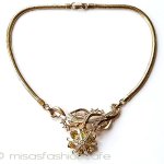 ヴィンテージネックレス トリファリ　お花ビジュー