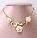 象牙アイボリー12K　 ローズネックレス