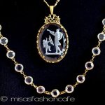 GoldetteNY　ネックレス クリスタル2連カメオ