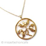 アンティークジュエリー パール宿り木ネックレス