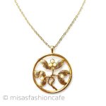 アンティークジュエリー パール宿り木ネックレス