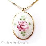 アンティークジュエリー ローズのお花エナメル