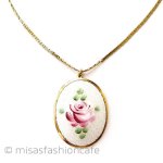 アンティークジュエリー ローズのお花エナメル