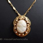 Florenza シェルカメオ ネックレス兼ブローチ