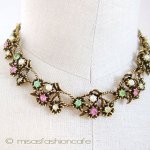 Coro コロ　ネックレス パール＆RS フラワー