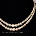 アンティーク ネックレス パール２連　RSクラスプ