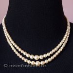 アンティーク ネックレス パール２連　RSクラスプ