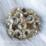 Vogue Sterling銀製 クリスタルの花ブローチ