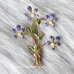 Krementz ブローチ 14Kgf 真珠すみれブーケ