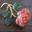 （画像用） 珊瑚のローズ ブローチ