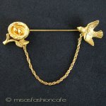 ヴィンテージジュエリー トリファリ　鳥ブローチ