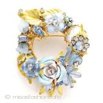 フラワーリース ブローチ フラワーリース ブローチ