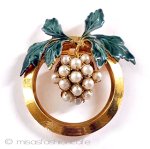 ＳＡＮＤＯＲ　ブローチ エナメル＆パールの苺