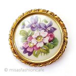 フランス製Limogesブローチ ポーセラーツお花ブーケ フランス製Limogesブローチ ポーセラーツお花ブーケ