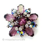 Regencyリージェンシー クリスタルの花　ブローチ