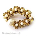 ミリアムハスケル 刻印 バロックパール花リース ミリアムハスケル 刻印 バロックパール花リース