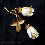 象牙アイボリー14Kgf ローズの花 ブローチ 象牙アイボリー14Kgf ローズの花 ブローチ