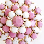 Austriaオーストリア製 ピンク&ミルクガラス Austriaオーストリア製 ピンク&ミルクガラス