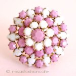 Austriaオーストリア製 ピンク&ミルクガラス Austriaオーストリア製 ピンク&ミルクガラス