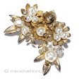 （画像用） お花ブーケブローチ バロックパールRS金葉