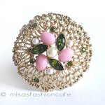 サラコベントリー刻印 パールビジューブローチ