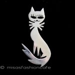 スターリングシルバー 猫ブローチ兼ペンダント