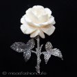 （画像用） 象牙　アイボリー　銀製 天然石ローズ　ブローチ