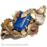 アンティークブローチ 天然石&珊瑚のお花 アンティークブローチ 天然石&珊瑚のお花