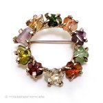 SWOBODA刻印スワボダ 天然石のリースブローチ