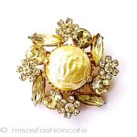 ヴィンテージジュエリー バロックパール花ブローチ ヴィンテージジュエリー バロックパール花ブローチ