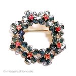 SWOBODA花ブローチ 天然石のフラワーリース SWOBODA花ブローチ 天然石のフラワーリース