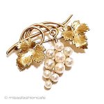 本真珠の葡萄 14Kgf Krementzのブローチ 本真珠の葡萄 14Kgf Krementzのブローチ