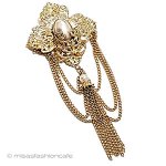 ヴィンテージジュエリー パール花Goldタッセル