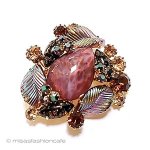 オーストリア製ブローチ アートガラス花フラワー オーストリア製ブローチ アートガラス花フラワー